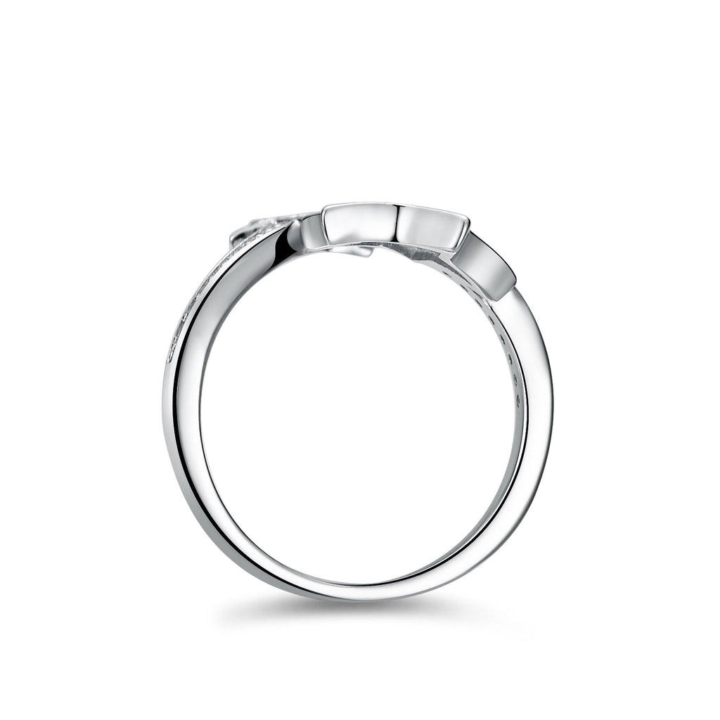 Full Moissanite Double Star Crossover Moissanite Ring