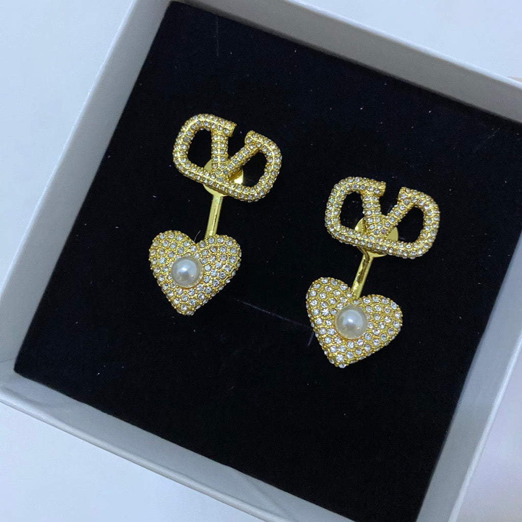 Valentino Heart Diamond Earrings