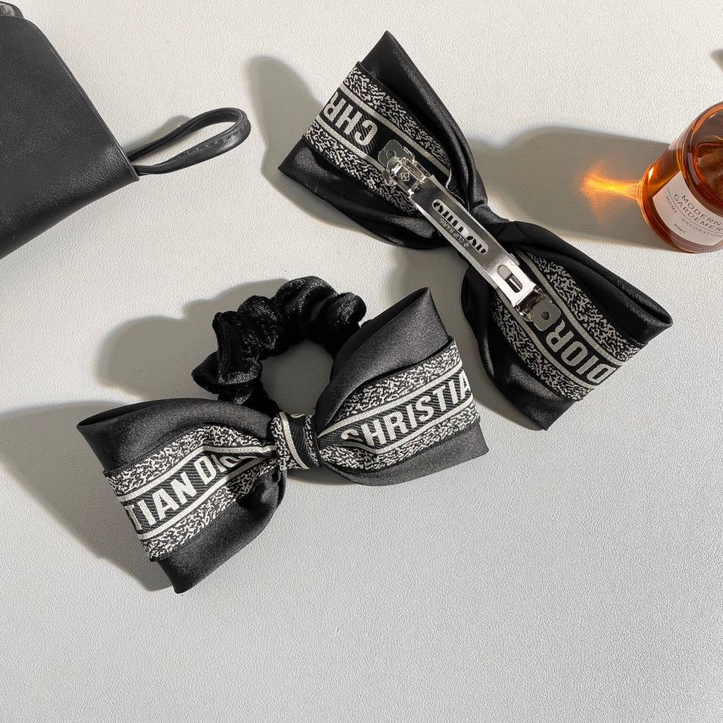 Dior Black White Bowknot Hair Accessory