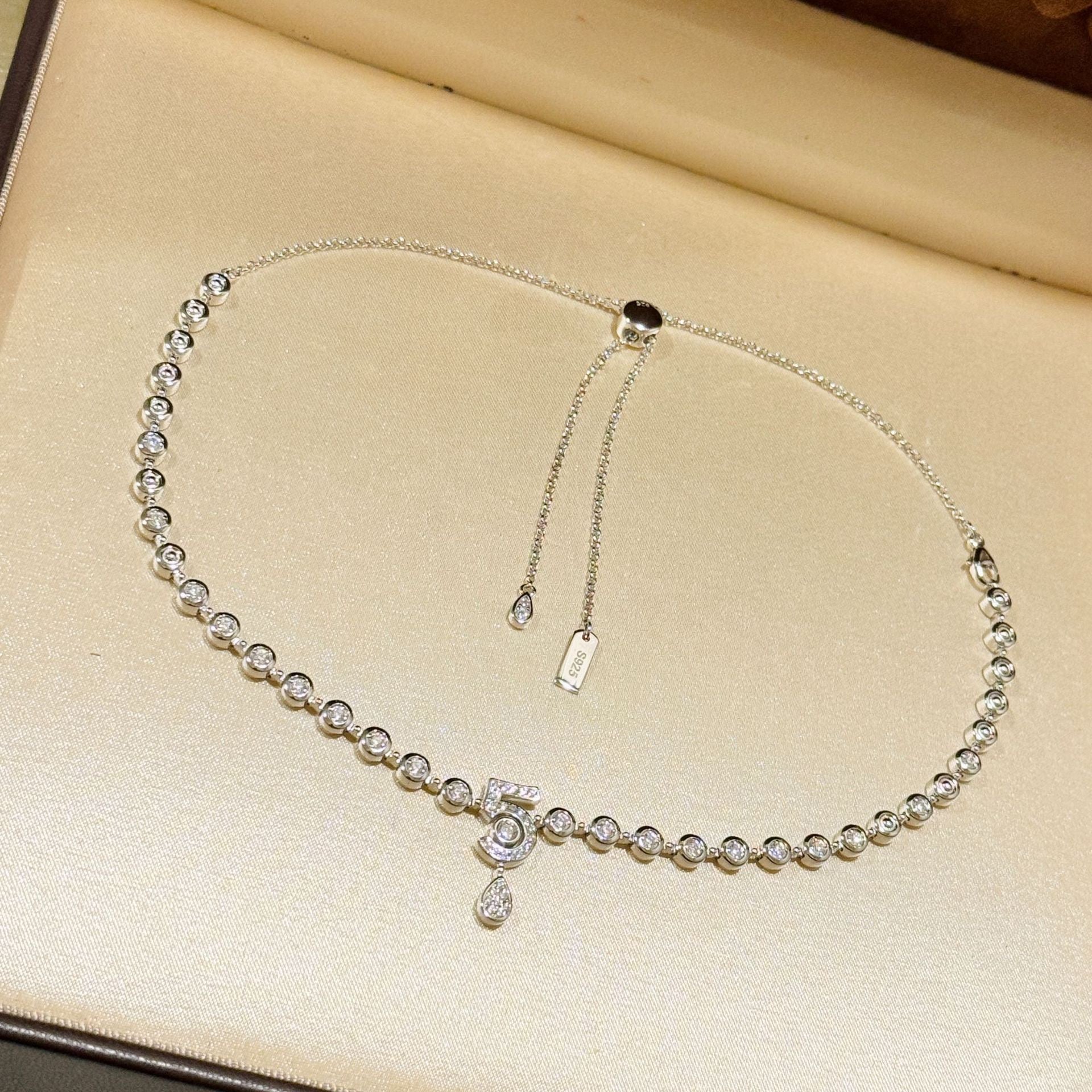 Chanel Number 5 Diamond Necklace Bracelet