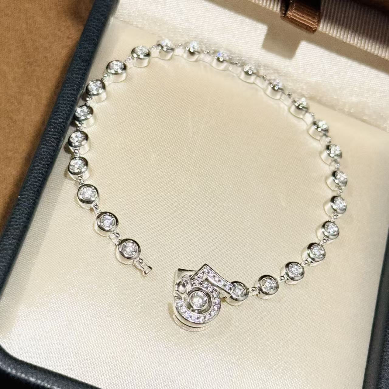 Chanel Number 5 Diamond Necklace Bracelet