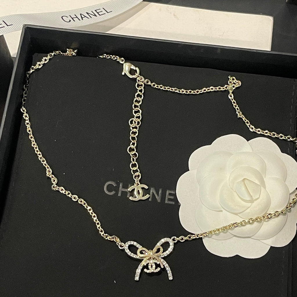Chanel Double Knot Necklace Bracelet Earrings