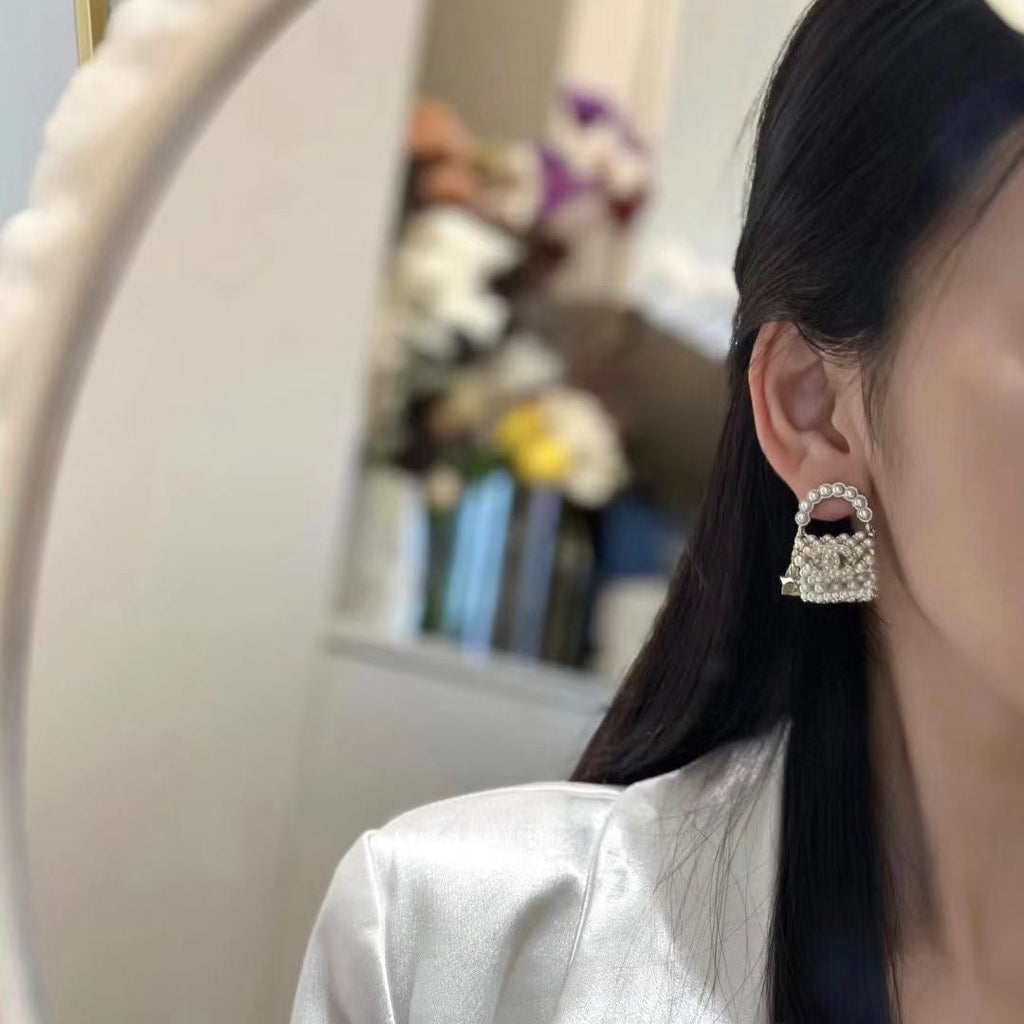 Chanel Pearl Bag Necklace Bracelet Earrings