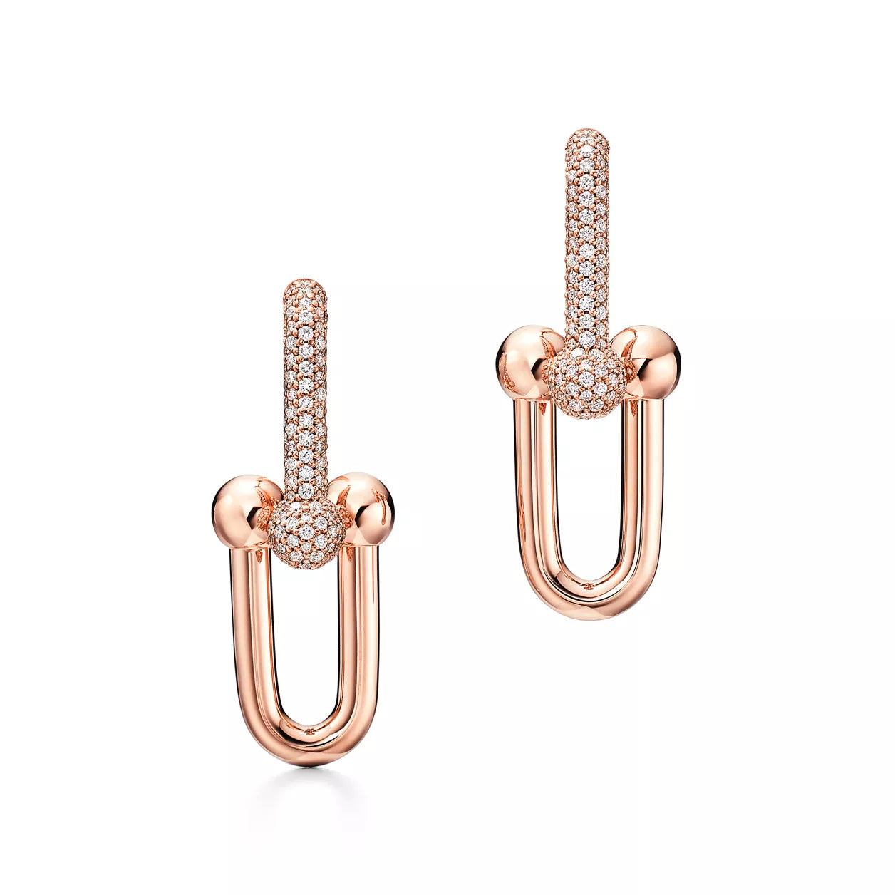 Tiffany HardWear Large Link Earrings with Pavé Diamonds