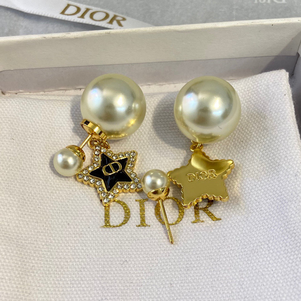 Dior Black Star Earrings