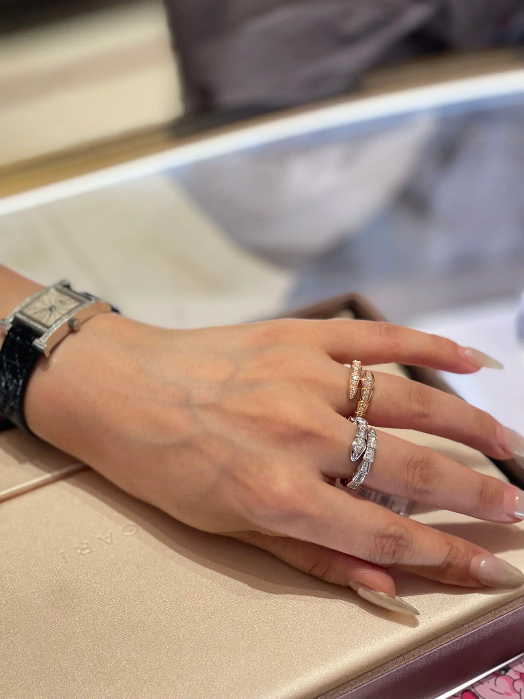 BVLG Snake Moissanite Ring