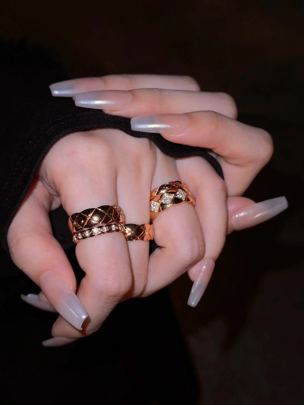 Chanel Coco Crush Ring Quilted Motif Middle Diamonds