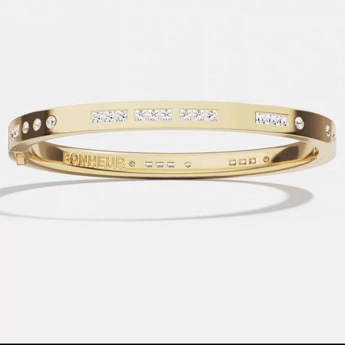Bonheur Morse Code Moissanite Bangle