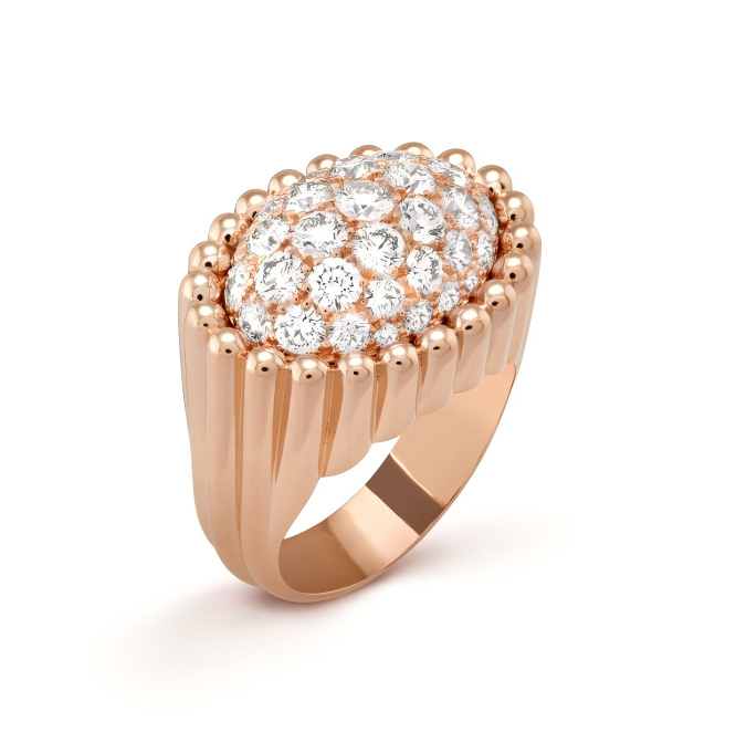 Perlée diamonds pavé ring