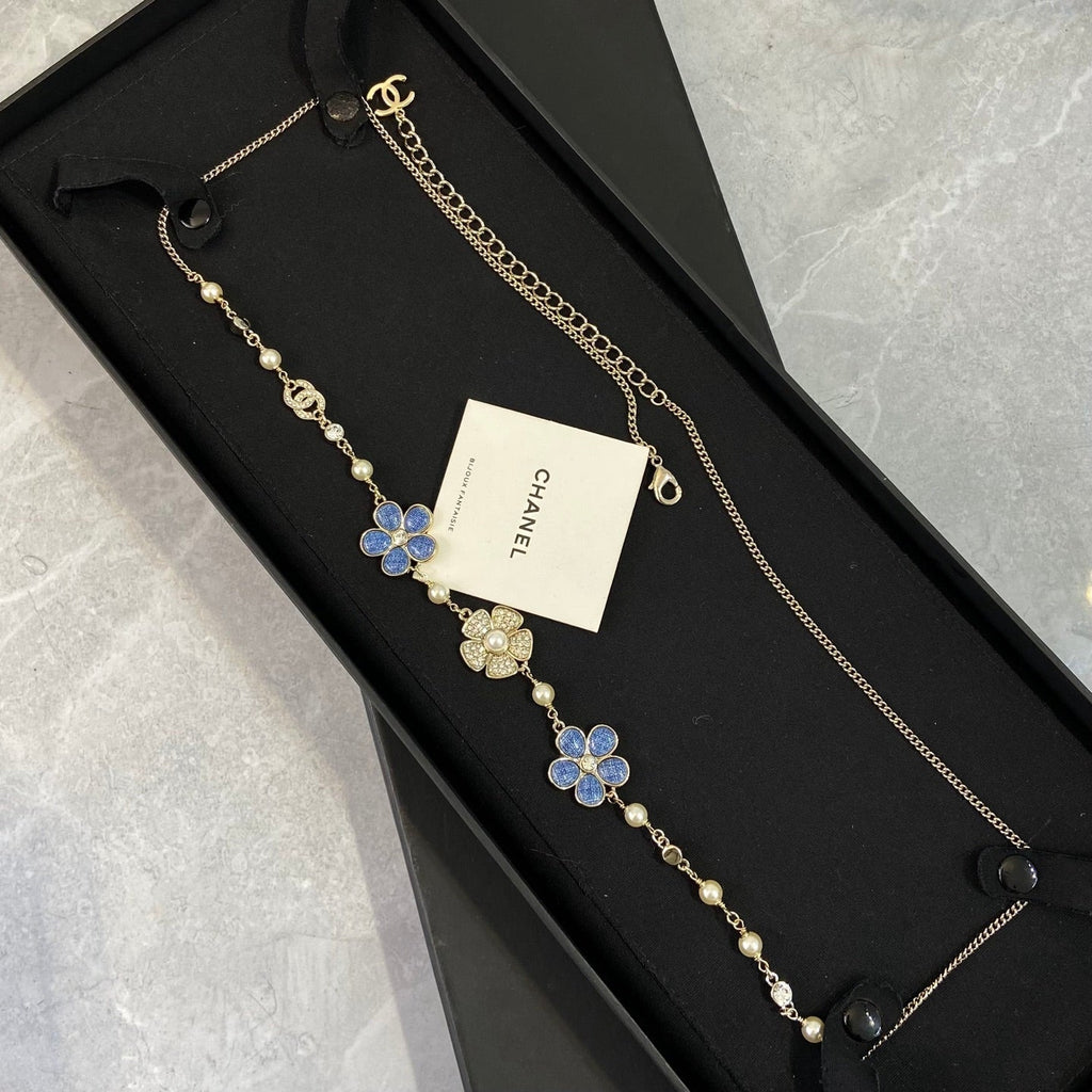 Chanel Blue Flower Waist Band