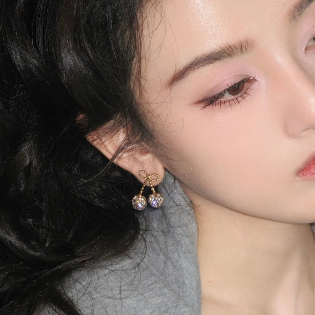 Valentino Gold Cherry Earrings