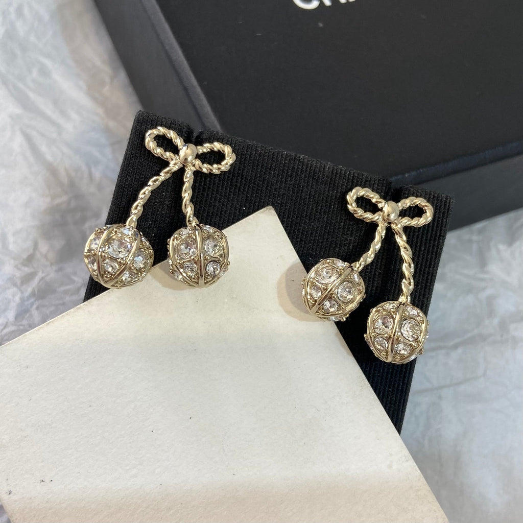 Valentino Gold Cherry Earrings
