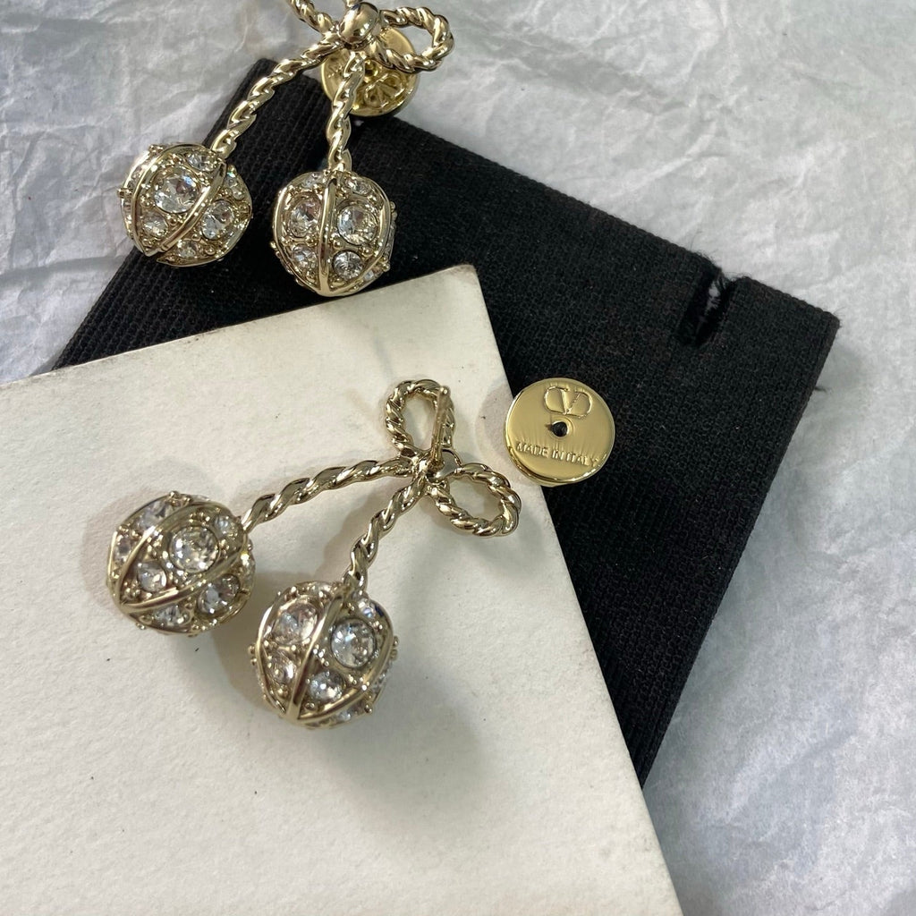 Valentino Gold Cherry Earrings