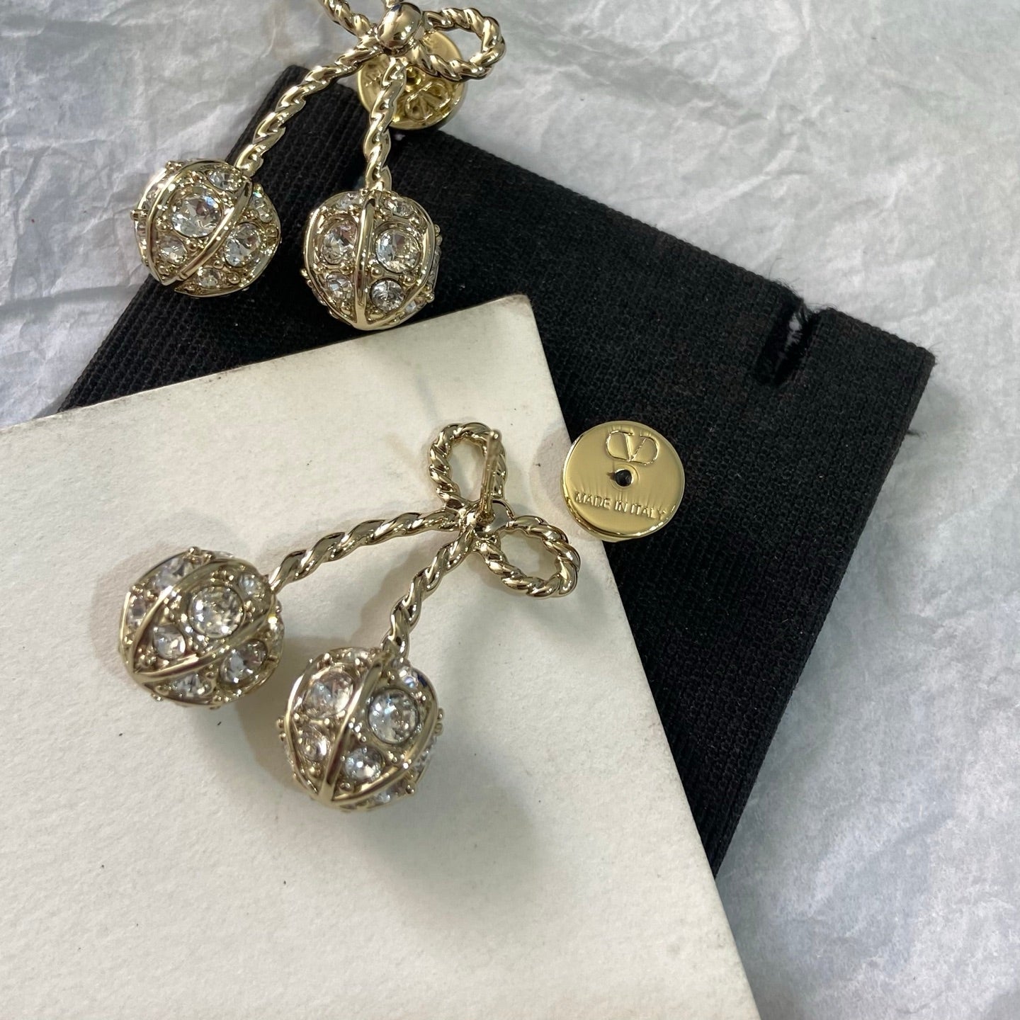 Valentino Gold Cherry Earrings