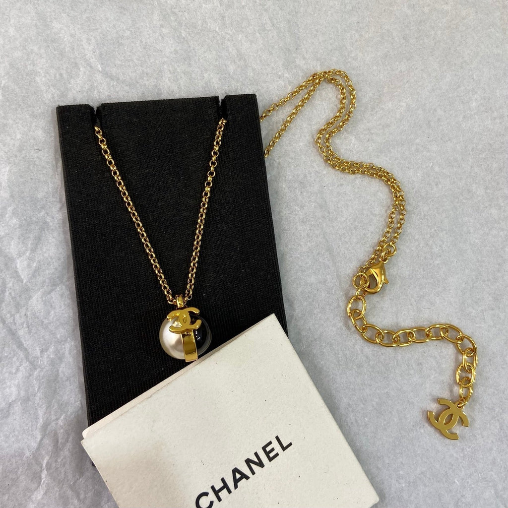 Chanel Double C Pearl Necklace