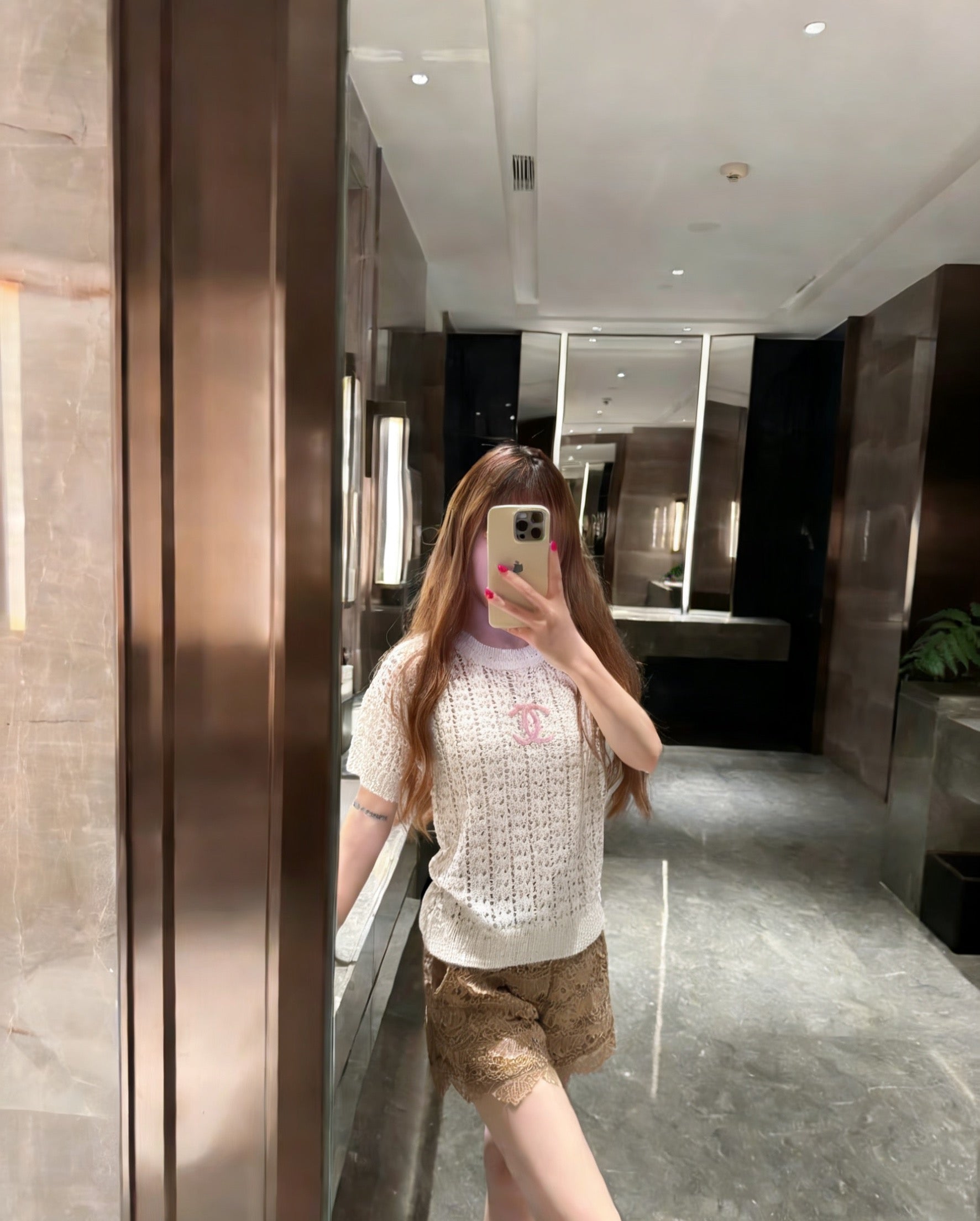 Chanel Sweater Short-Sleeve Top